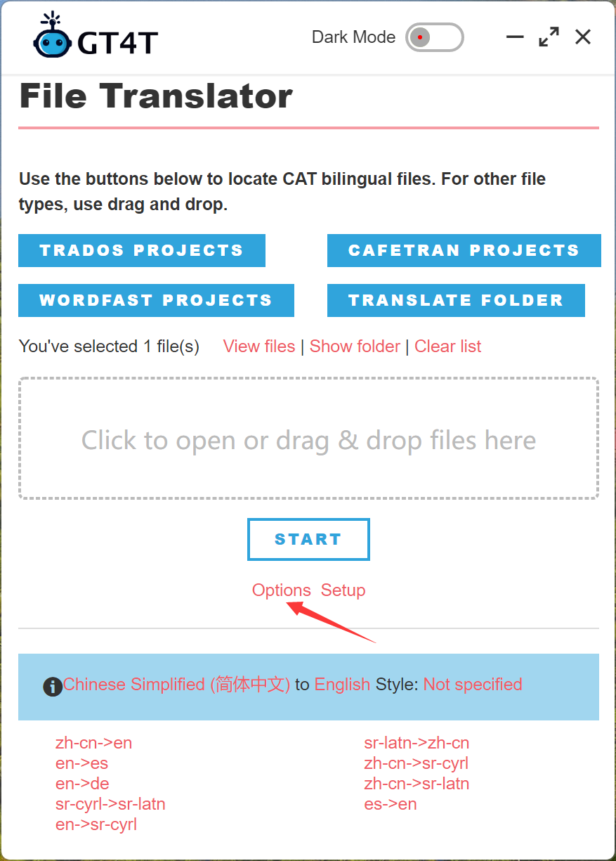  GT4T File Translator Options